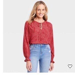 Women's Long Sleeve Blouse - Knox Rose size medium